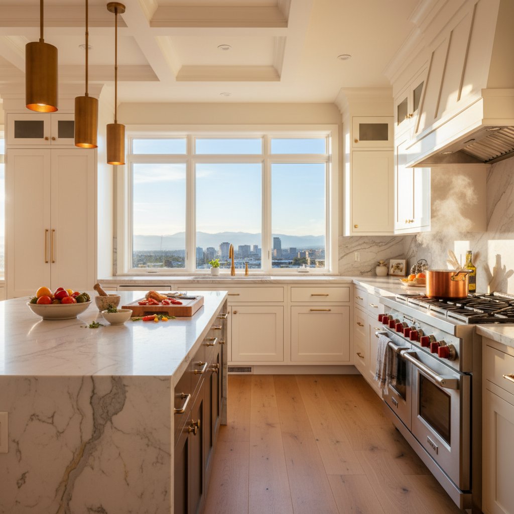 Luxury Denver kitchen with Wolf dual-fuel range